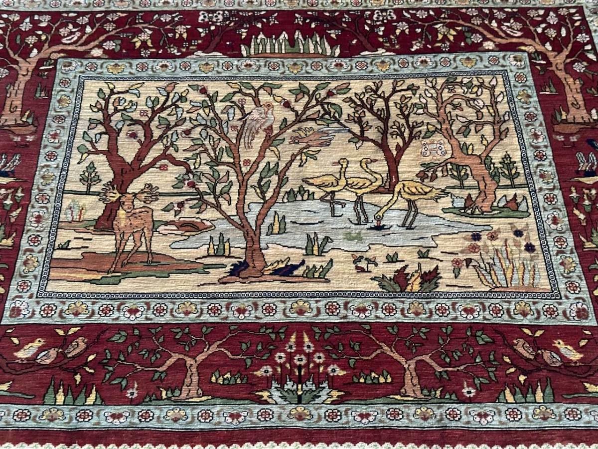 Amazon | 60×80シルクトルコヘレケ産絨毯カーペットラグマット